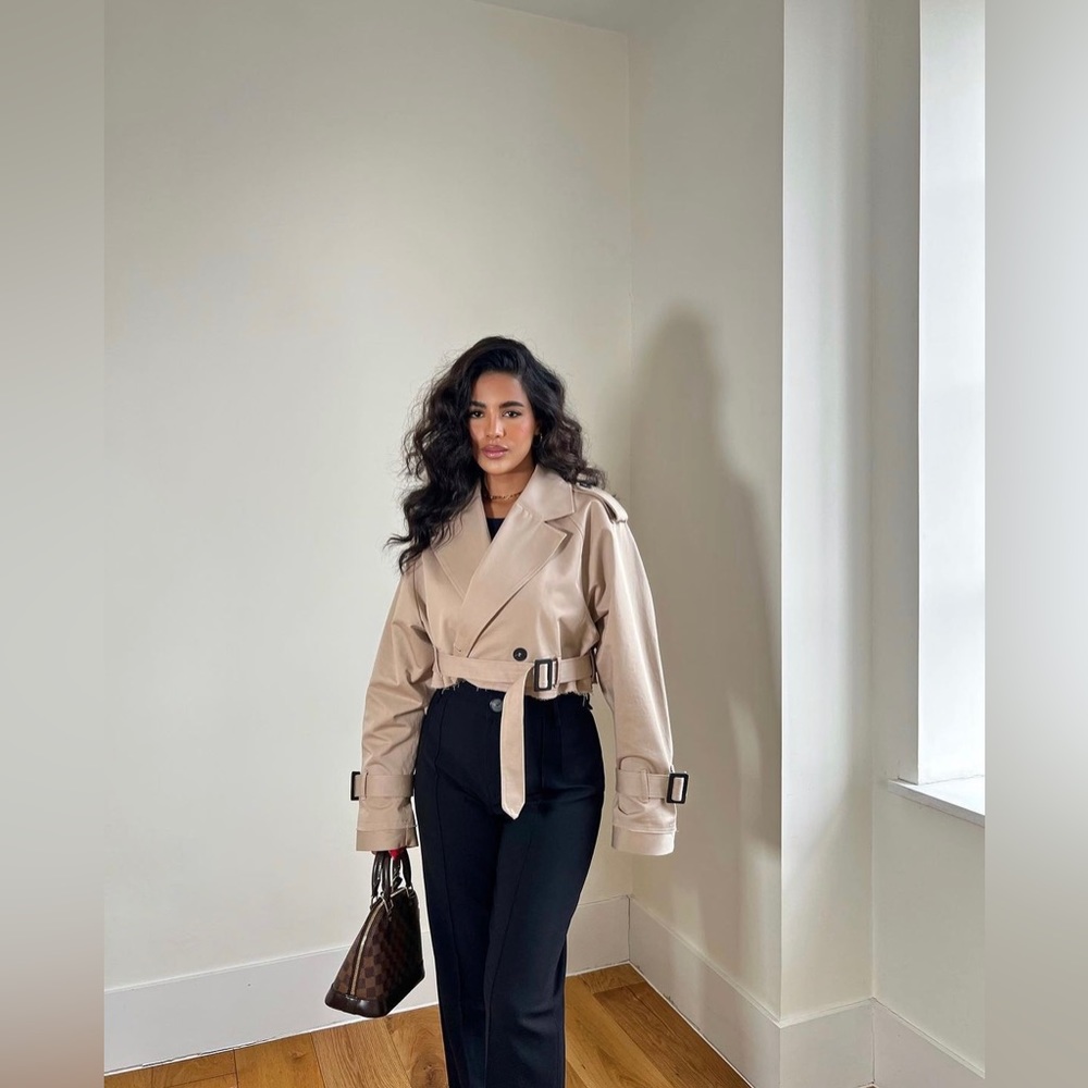 Zara OVERSIZED CROP TOPCOAT